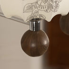 Lustre élégant en tissu à fleurs beige rustique et lustre élégant