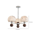 Lustre élégant en tissu à fleurs beige rustique et lustre élégant