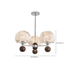 Lustre élégant en tissu à fleurs beige rustique et lustre élégant