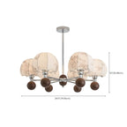 Lustre élégant en tissu à fleurs beige rustique et lustre élégant