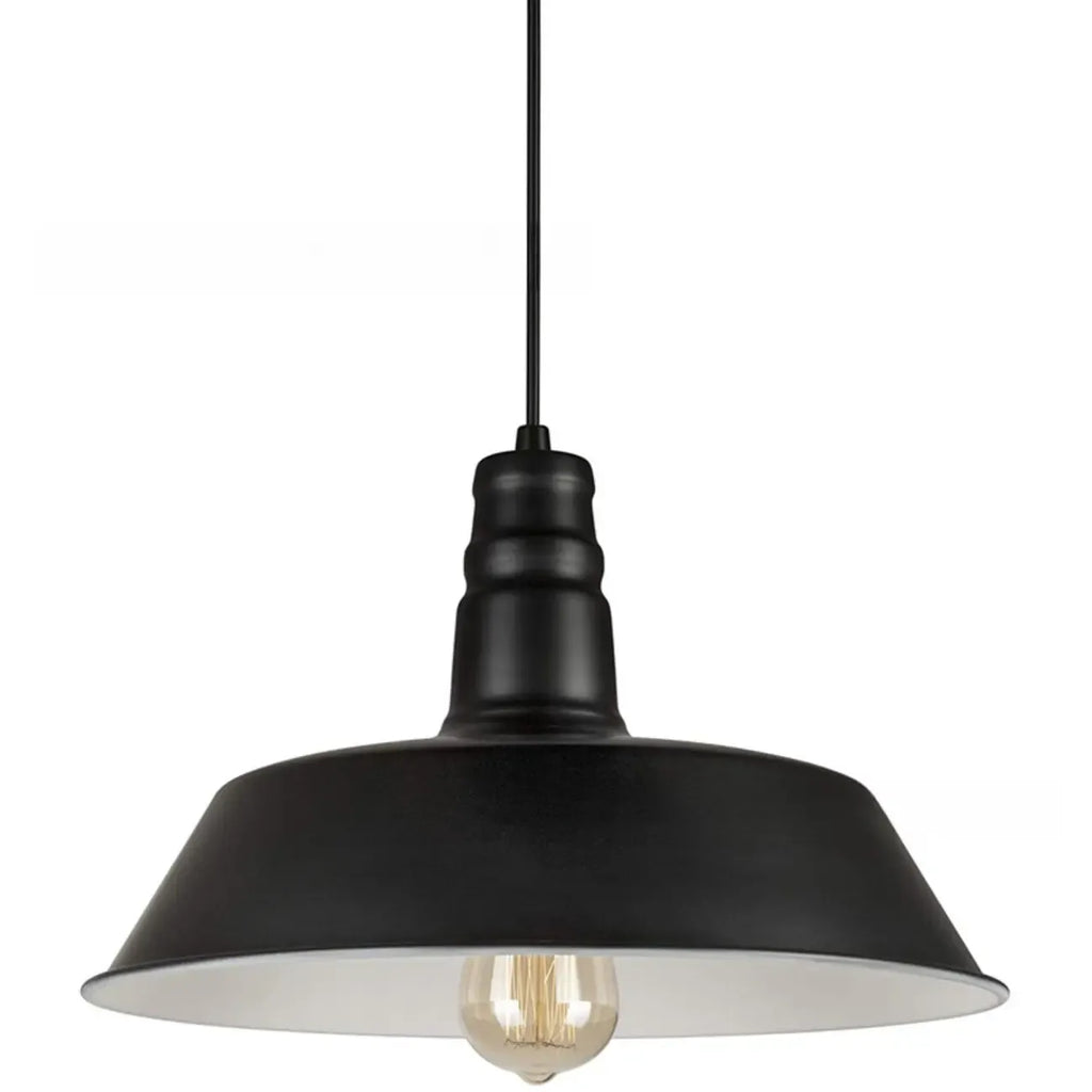 Suspension industrielle en fer noir pour cuisine