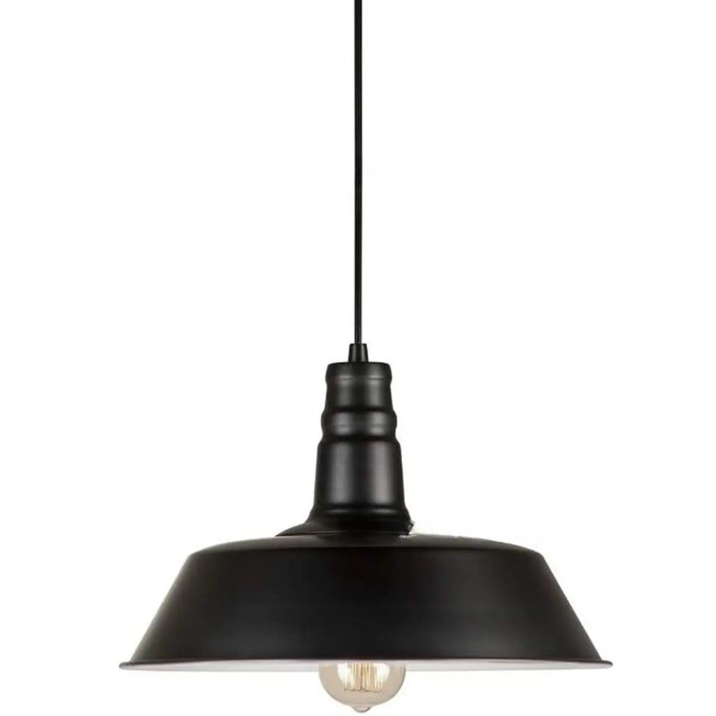 Suspension industrielle en fer noir pour cuisine