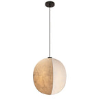Suspension géométrique moderne en tissu beige, hauteur réglable