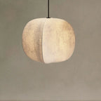 Suspension géométrique moderne en tissu beige, hauteur réglable