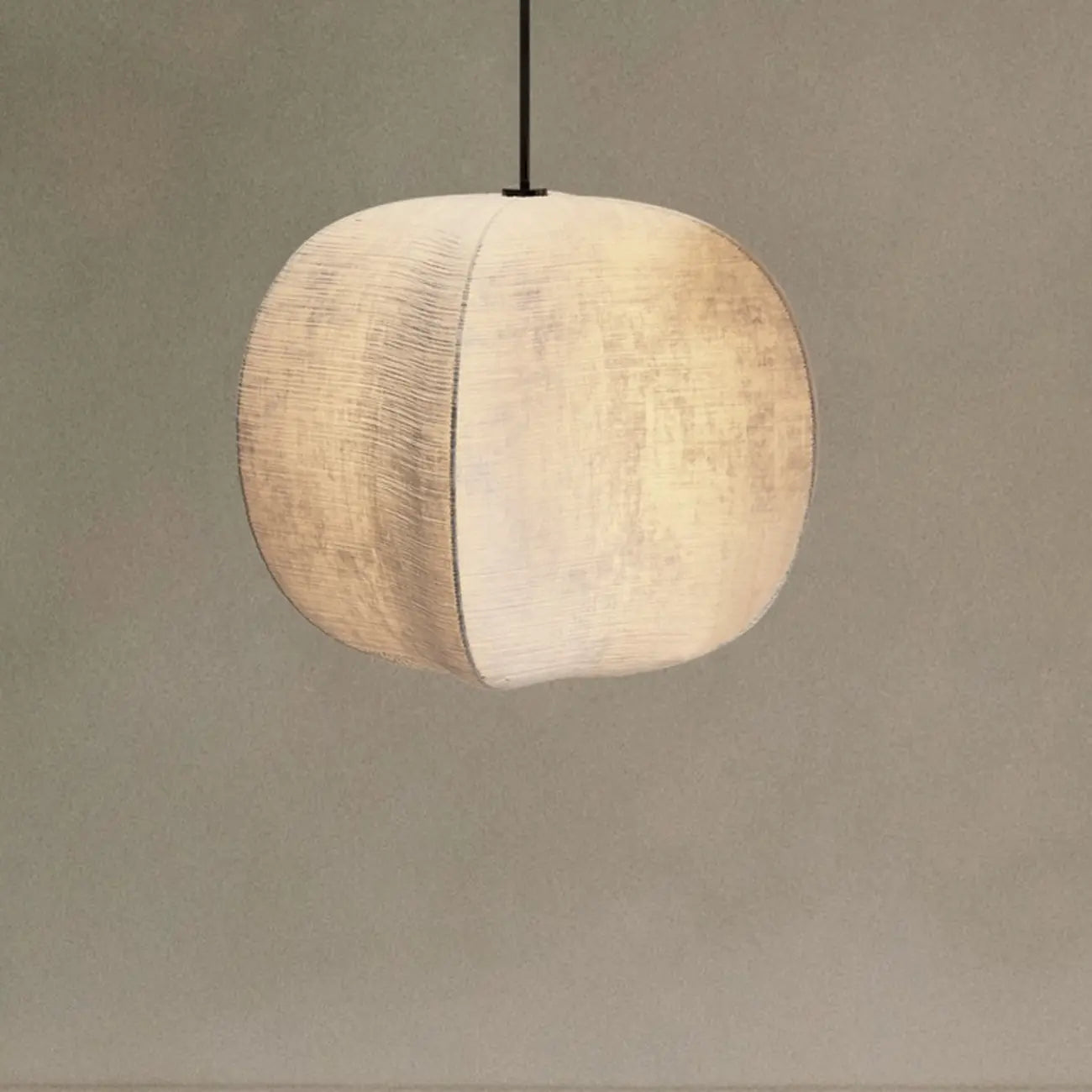 Suspension géométrique moderne en tissu beige, hauteur réglable