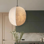 Suspension géométrique moderne en tissu beige, hauteur réglable