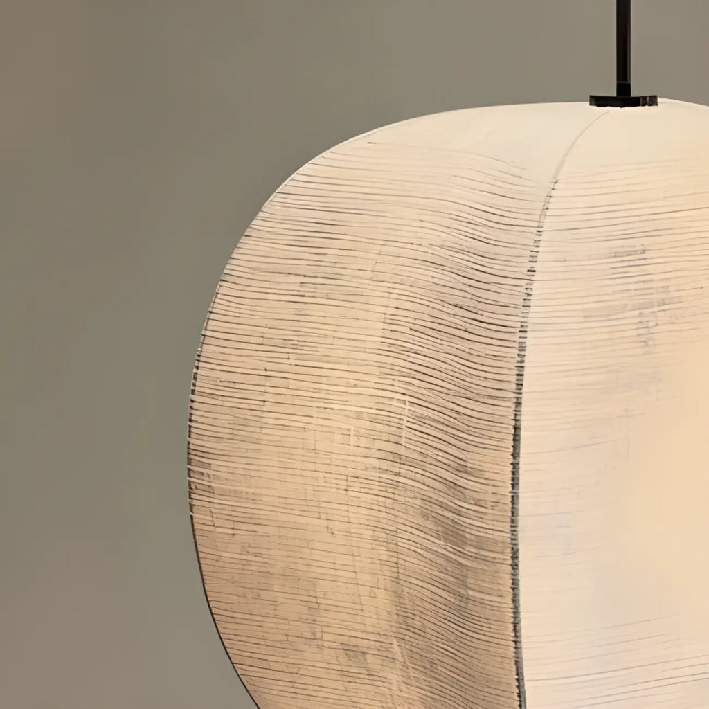Suspension géométrique moderne en tissu beige, hauteur réglable