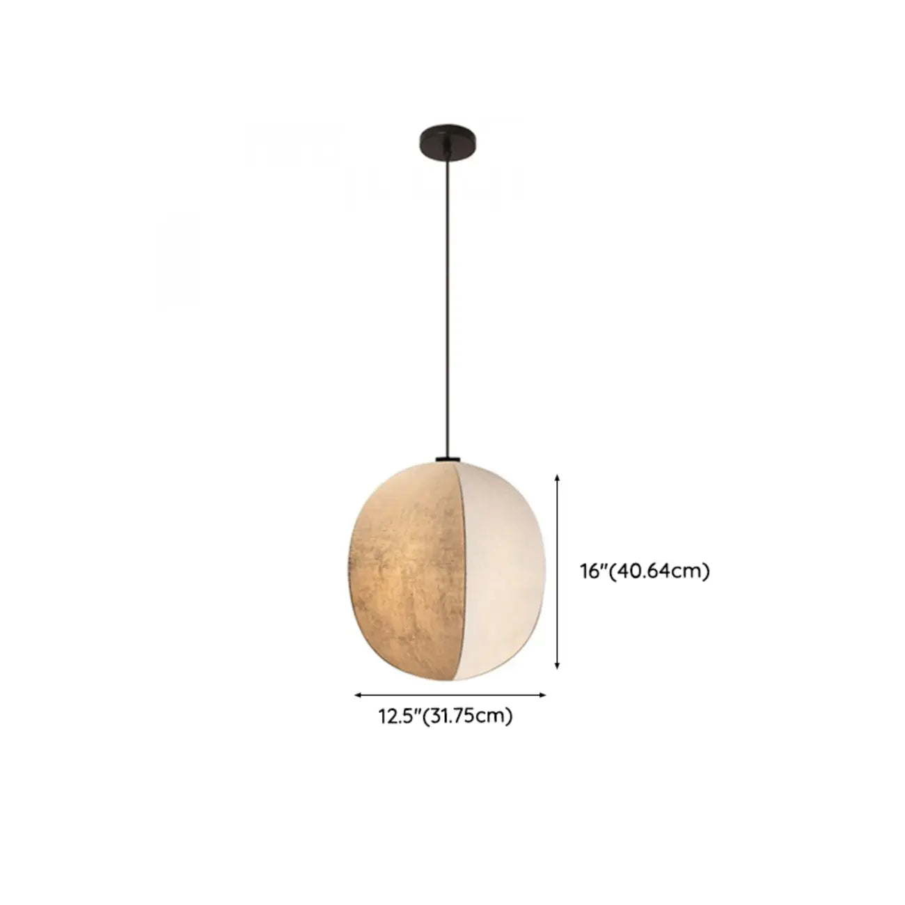 Suspension géométrique moderne en tissu beige, hauteur réglable