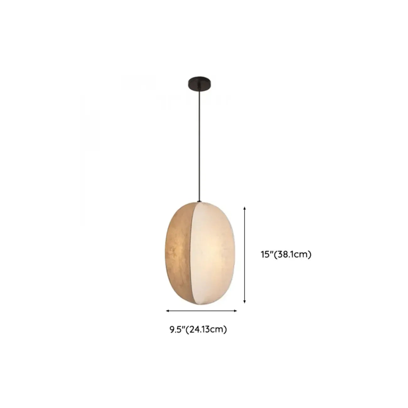 Suspension géométrique moderne en tissu beige, hauteur réglable
