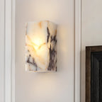 Applique murale LED rectangulaire minimaliste en pierre blanche moderne