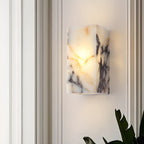 Applique murale LED rectangulaire minimaliste en pierre blanche moderne