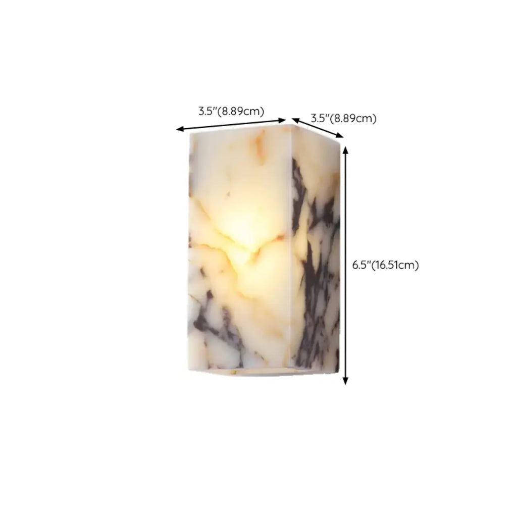 Applique murale LED rectangulaire minimaliste en pierre blanche moderne