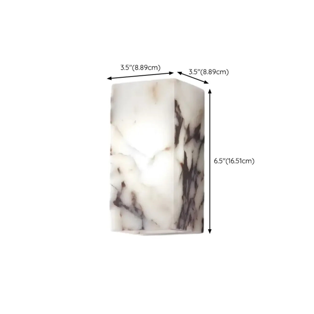 Applique murale LED rectangulaire minimaliste en pierre blanche moderne