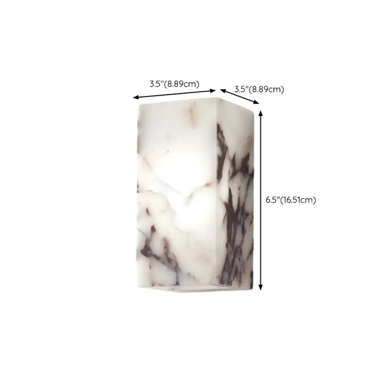 Applique murale LED rectangulaire minimaliste en pierre blanche moderne