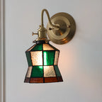 Applique murale vintage en verre avec accents en laiton, câblée