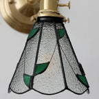 Applique murale vintage en verre avec accents en laiton, câblée