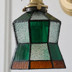 Applique murale vintage en verre avec accents en laiton, câblée