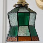 Applique murale vintage en verre avec accents en laiton, câblée