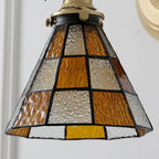 Applique murale vintage en verre avec accents en laiton, câblée