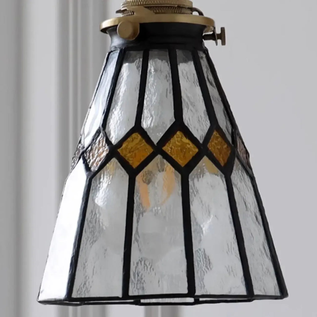Applique murale vintage en verre avec accents en laiton, câblée