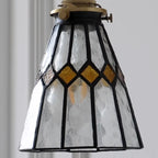Applique murale vintage en verre avec accents en laiton, câblée