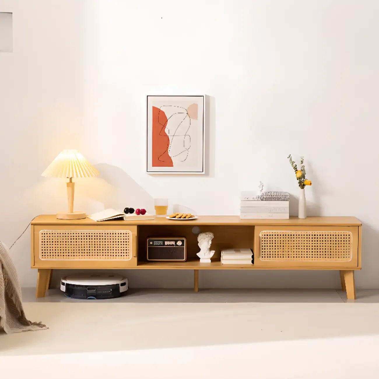 Meuble TV moderne en bois avec placards et rangements