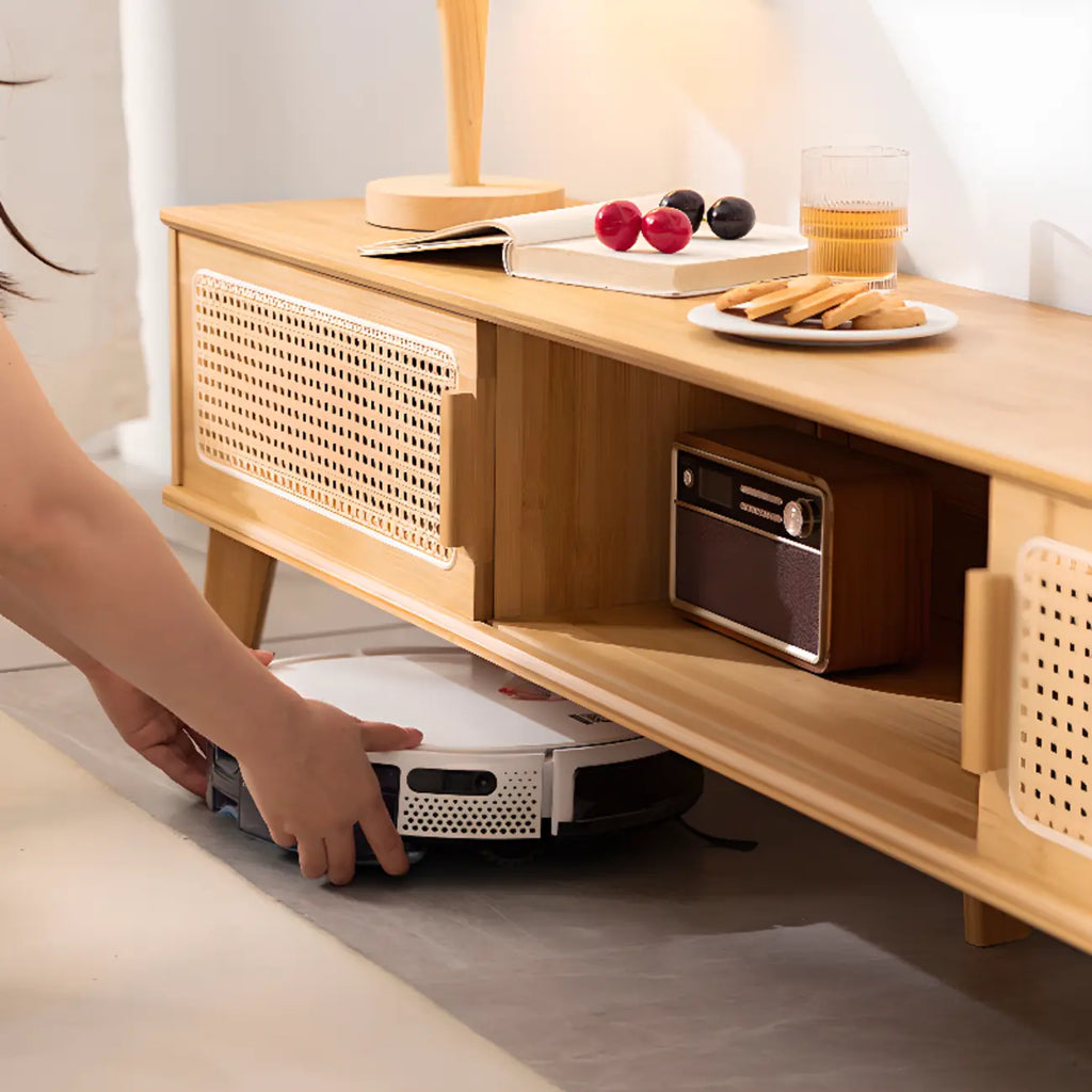 Meuble TV moderne en bois avec placards et rangements