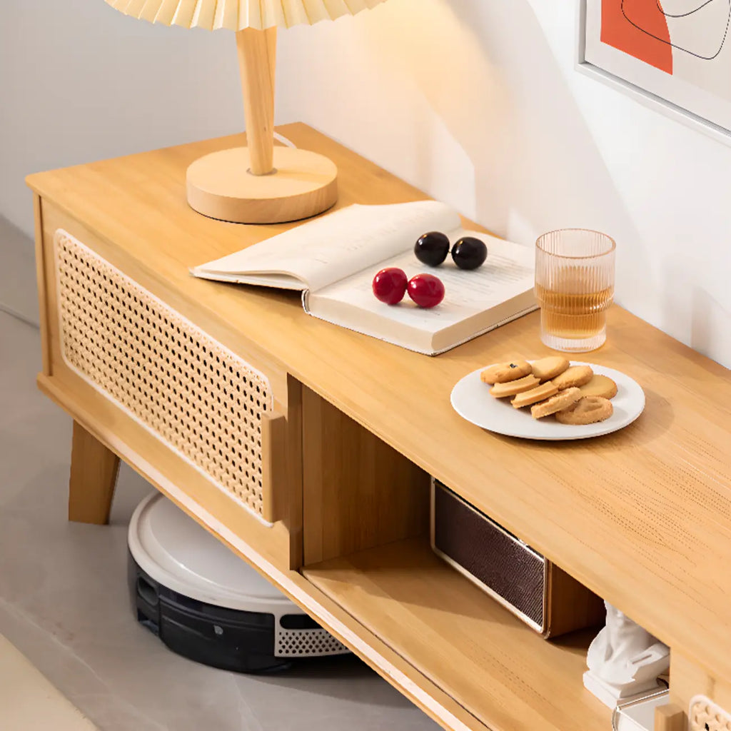 Meuble TV moderne en bois avec placards et rangements