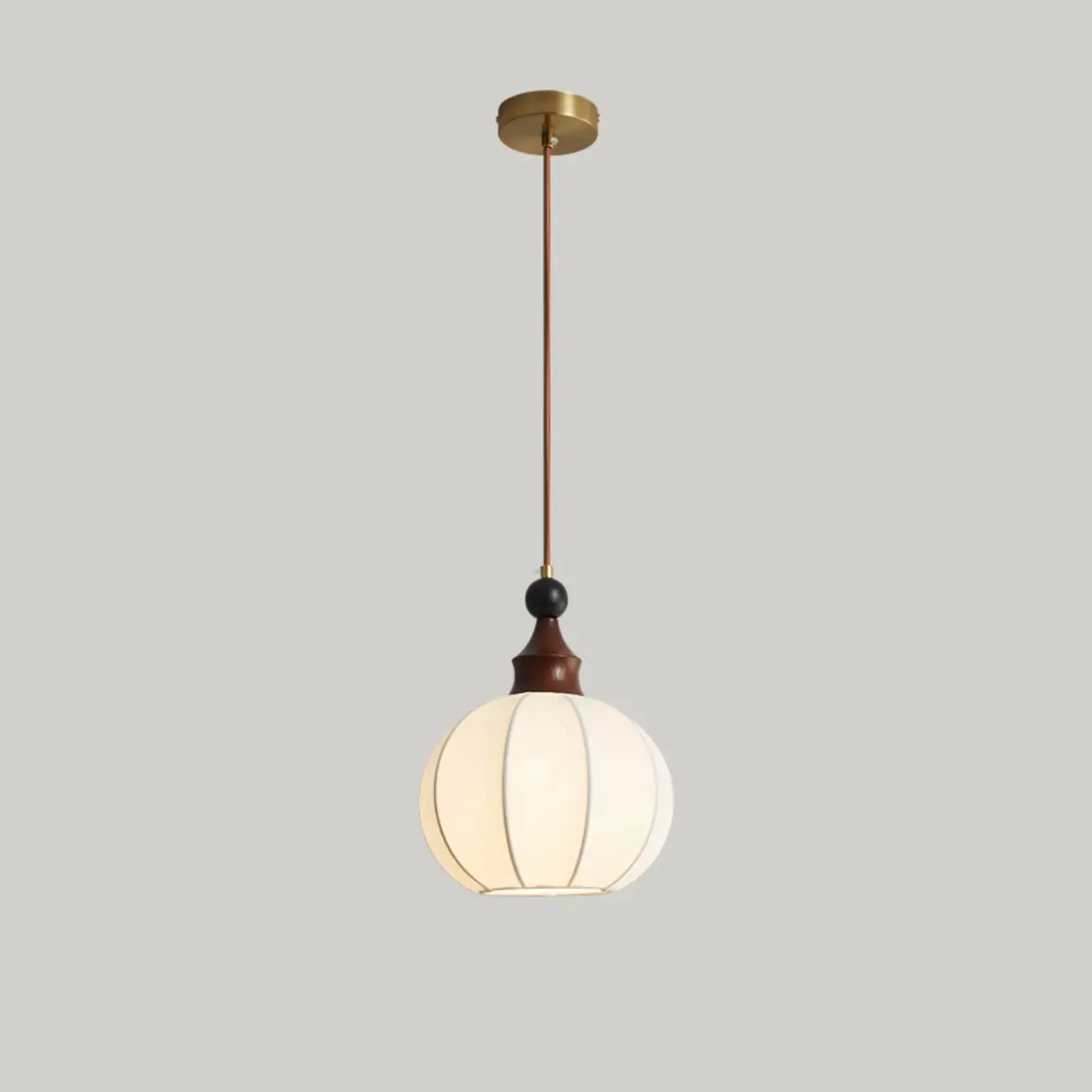 Suspension moderne en tissu blanc avec globe et hauteur réglable