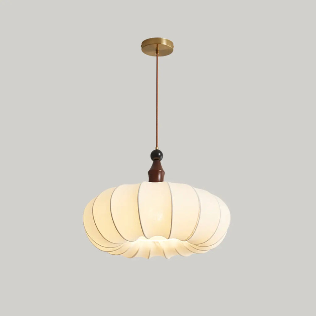 Suspension moderne en tissu blanc avec globe et hauteur réglable