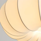Suspension moderne en tissu blanc avec globe et hauteur réglable