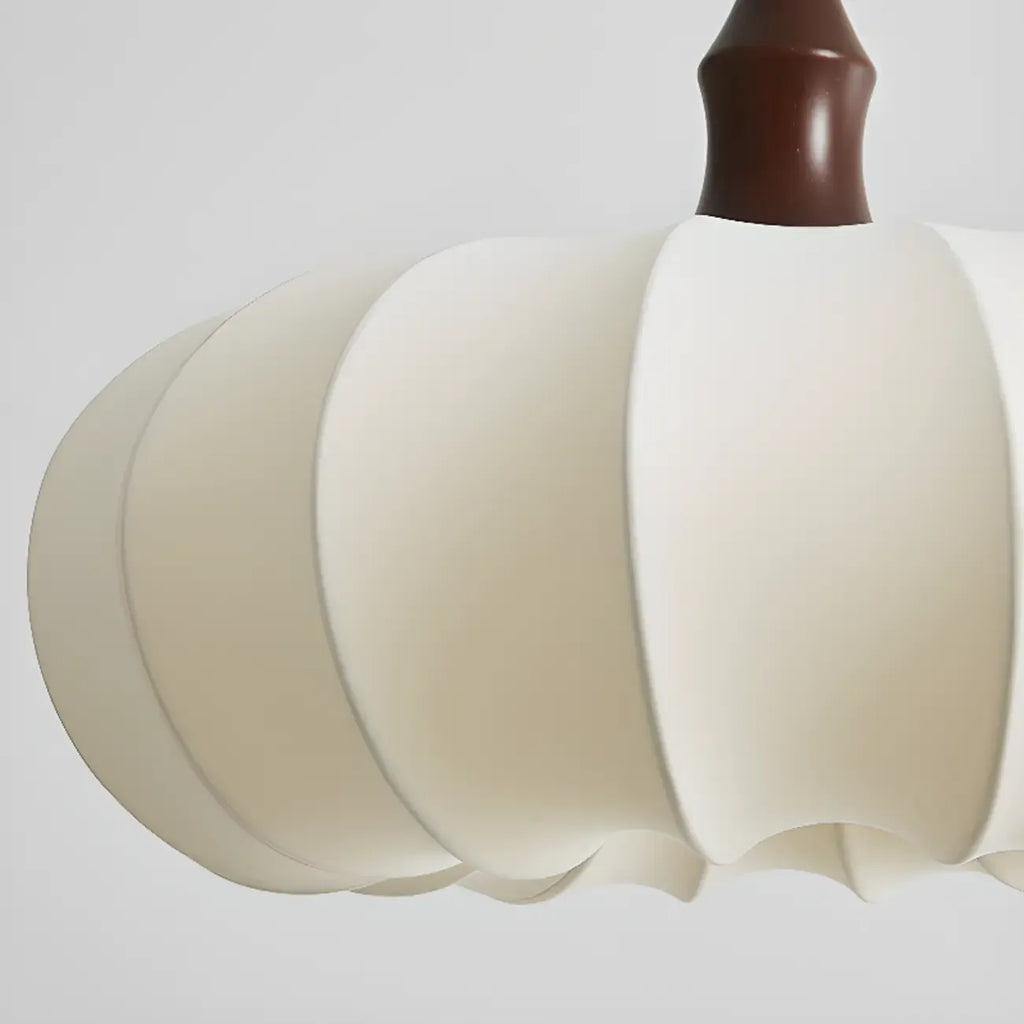 Suspension moderne en tissu blanc avec globe et hauteur réglable