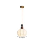 Suspension moderne en tissu blanc avec globe et hauteur réglable