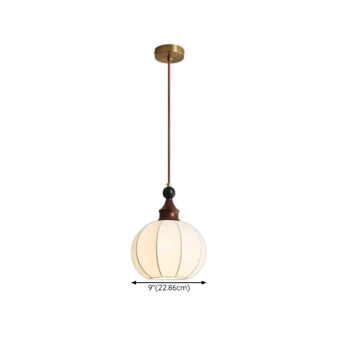 Suspension moderne en tissu blanc avec globe et hauteur réglable