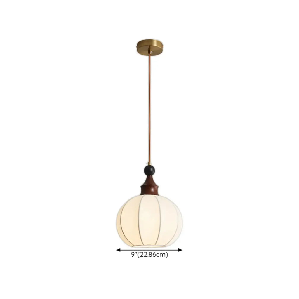 Suspension moderne en tissu blanc avec globe et hauteur réglable