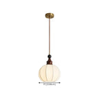 Suspension moderne en tissu blanc avec globe et hauteur réglable