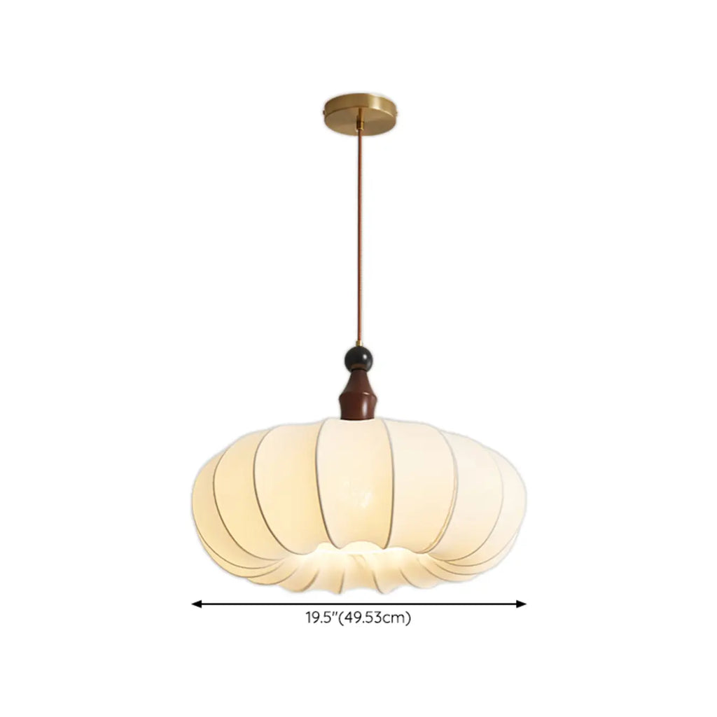 Suspension moderne en tissu blanc avec globe et hauteur réglable