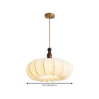 Suspension moderne en tissu blanc avec globe et hauteur réglable