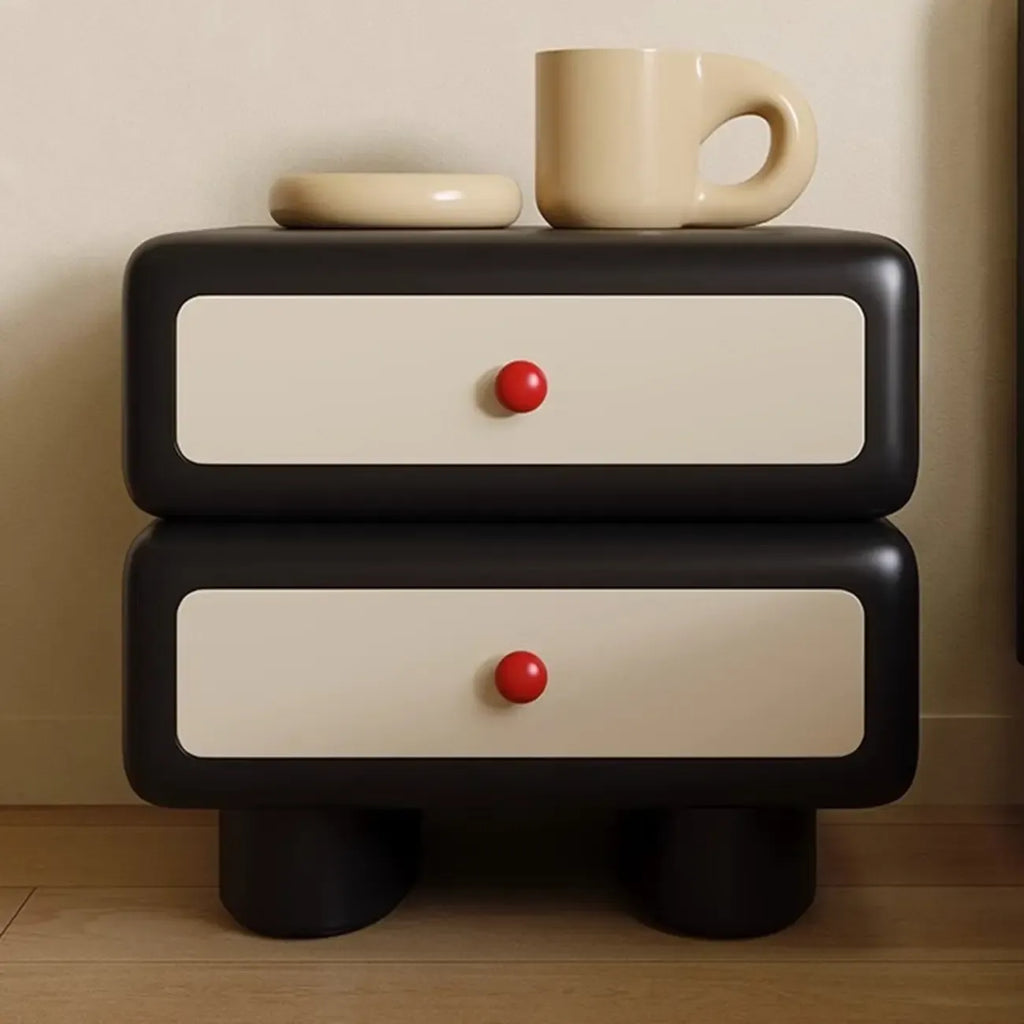 Table de chevet contemporaine basse et élégante en bois à 2 niveaux