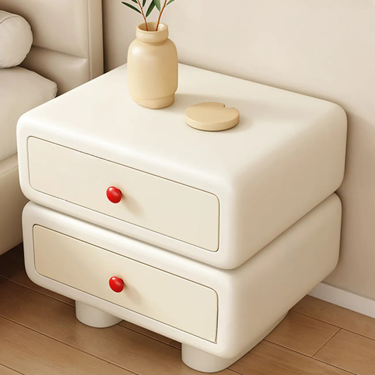 Table de chevet contemporaine basse et élégante en bois à 2 niveaux