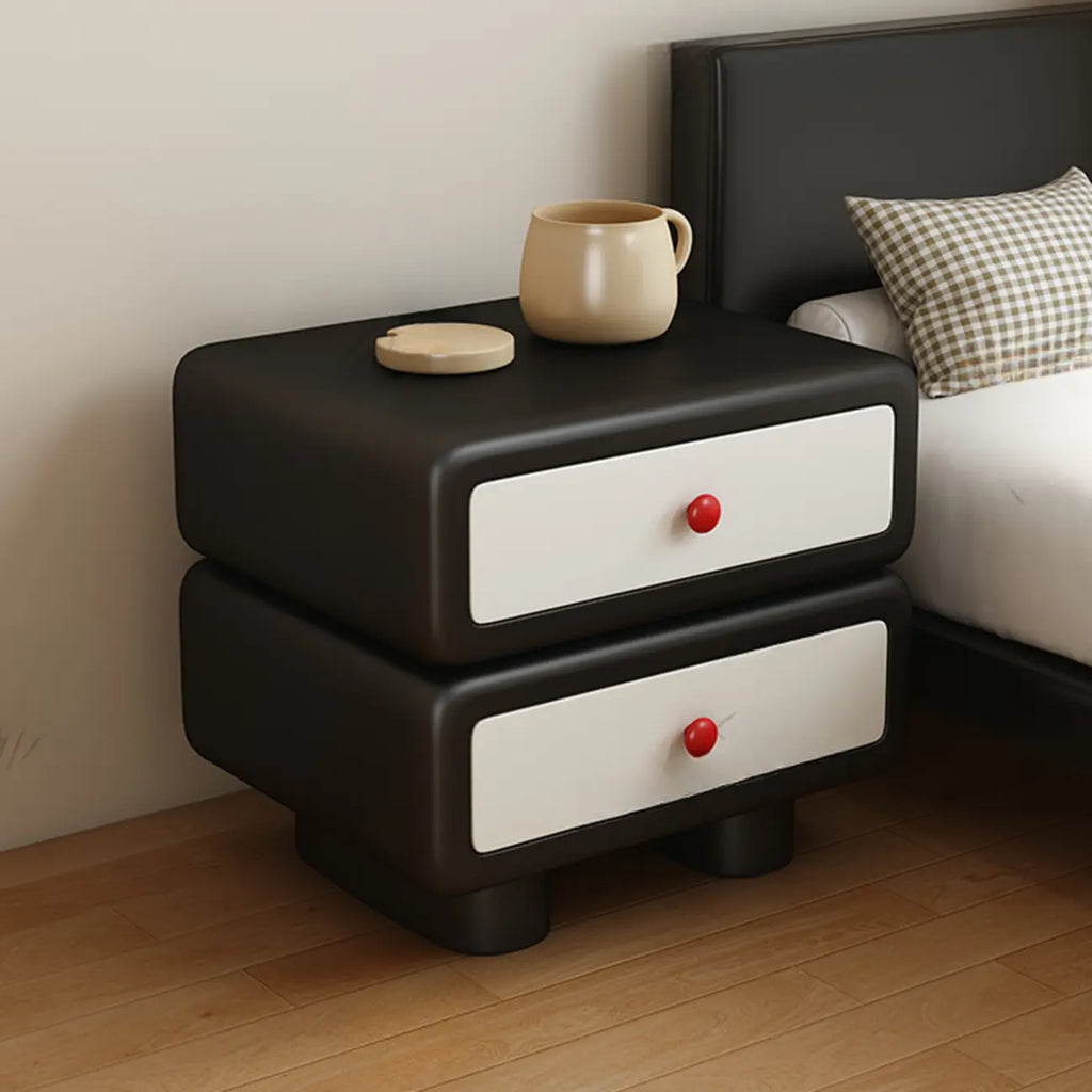 Table de chevet contemporaine basse et élégante en bois à 2 niveaux
