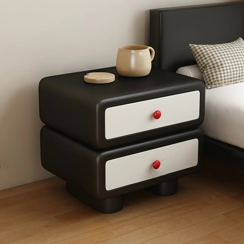 Table de chevet contemporaine basse et élégante en bois à 2 niveaux