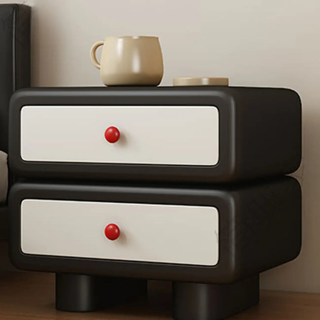 Table de chevet contemporaine basse et élégante en bois à 2 niveaux