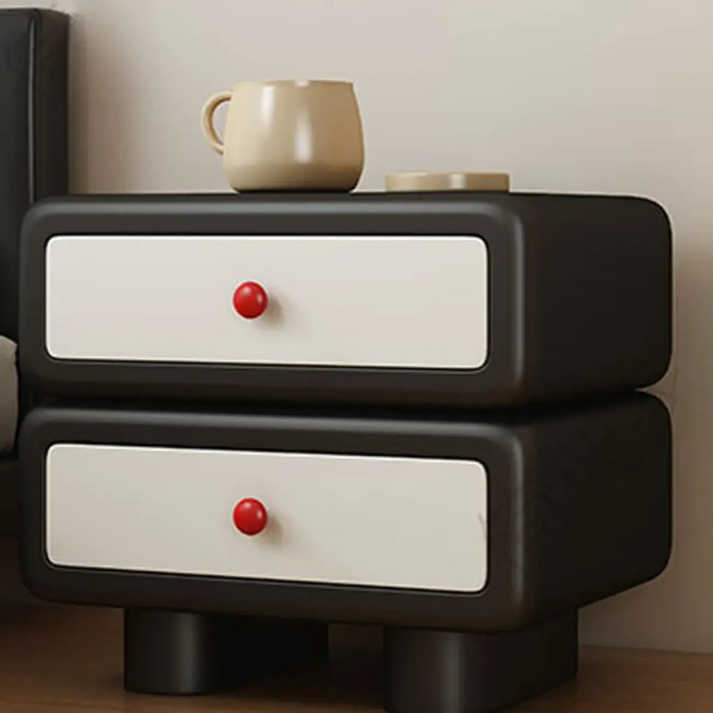 Table de chevet contemporaine basse et élégante en bois à 2 niveaux