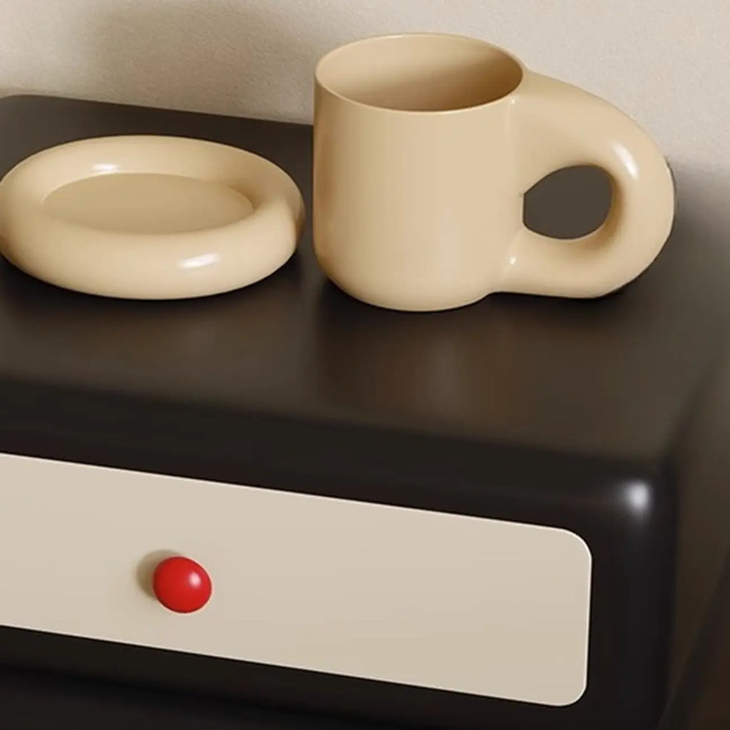 Table de chevet contemporaine basse et élégante en bois à 2 niveaux