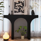 Console rectangulaire d'entrée avec base arquée noire