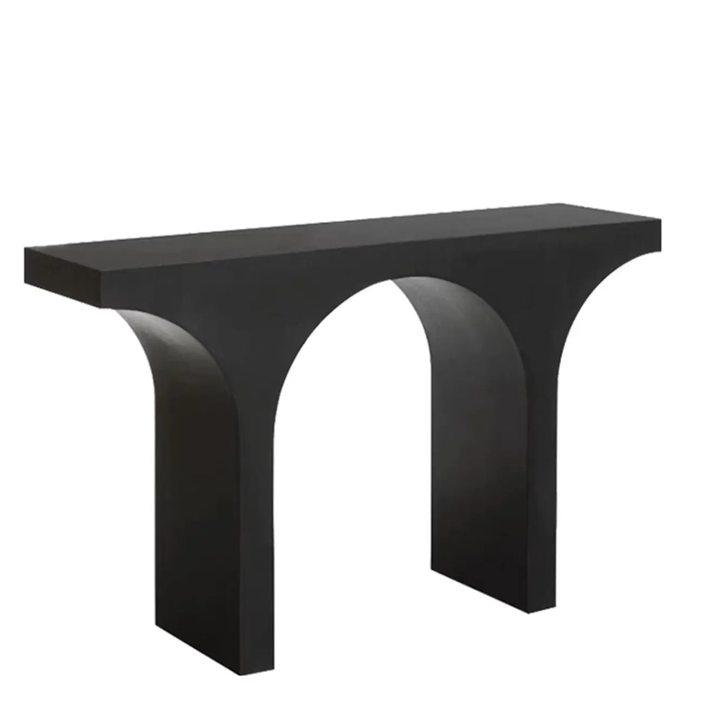 Console rectangulaire d'entrée avec base arquée noire