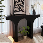Console rectangulaire d'entrée avec base arquée noire