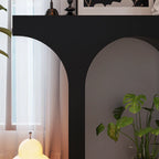 Console rectangulaire d'entrée avec base arquée noire