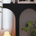 Console rectangulaire d'entrée avec base arquée noire